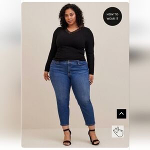 New TORRID jeans, perfect ankle plus size 24, vintage stretch Blue Mid Rise